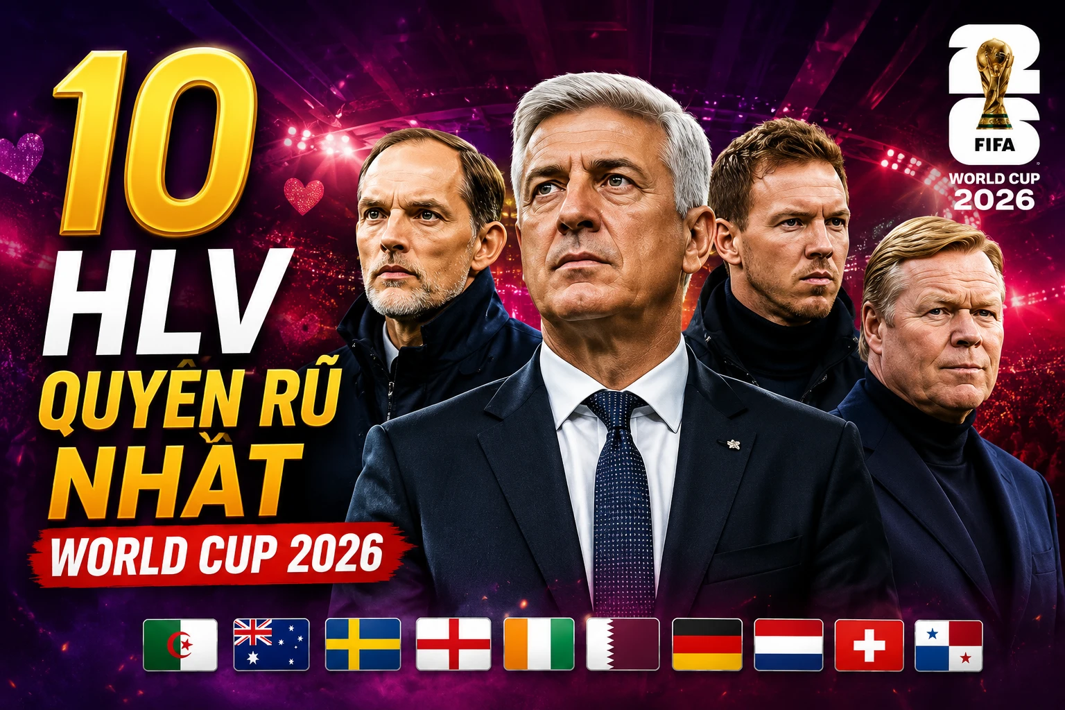 [INFOGRAPHIC] 10 HLV được đánh giá quyến rũ nhất World Cup 2026