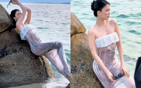 Ngọc Trinh lộ body thật qua camera thường khi đi biển