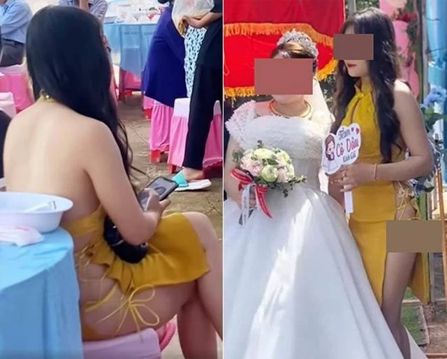 Cô gái diện đồ không phù hợp đi ăn cưới