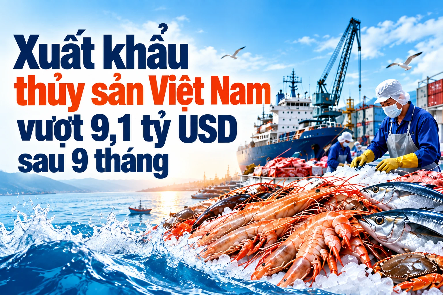 [INFOGRAPHIC] Xuất khẩu thủy sản Việt Nam vượt 9,1 tỷ USD sau 9 tháng
