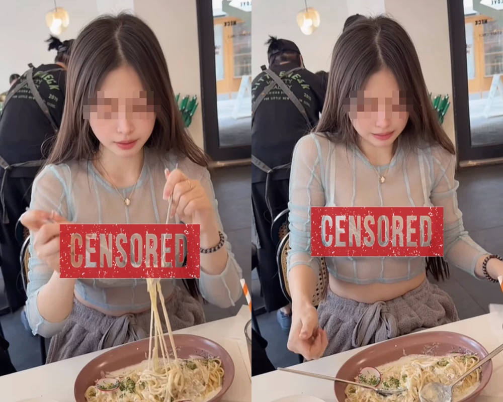Diện đồ xuyên thấu vào quán ăn, cô gái nhận đủ 'gạch đá' từ netizen
