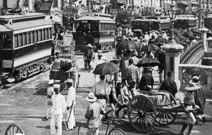 Đường phố sôi động ở thủ đô Tokyo (Nhật Bản) vào khoảng năm 1900 - 1920. (Nguồn ảnh: BP)