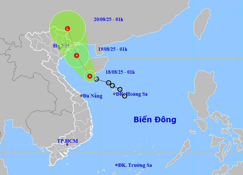 Dự báo đường đi của áp thấp nhiệt đới. 1.gif