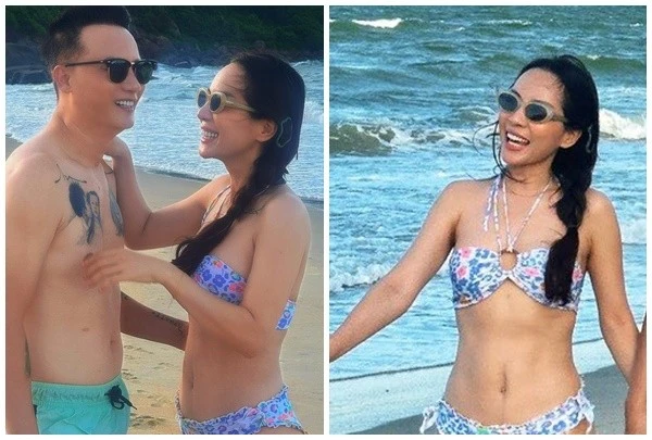 Cựu người mẫu Thanh Thảo diện bikini gợi cảm bên ca sĩ Hoàng Bách