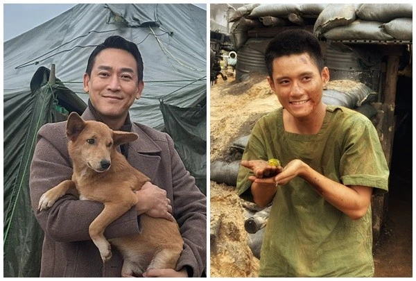 Hình ảnh thư giãn hiếm có ở hậu trường phim “Mưa đỏ”