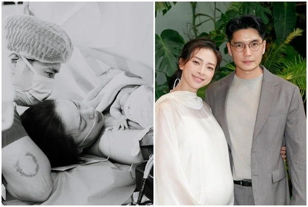 Hình ảnh Ngô Thanh Vân - Huy Trần bên con gái đầu lòng