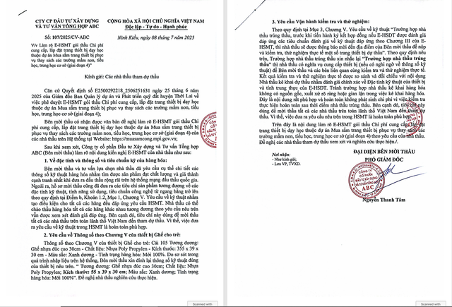 Văn bản làm rõ số 107/2025/CV-ABC. Nguồn MSC goi1932.png