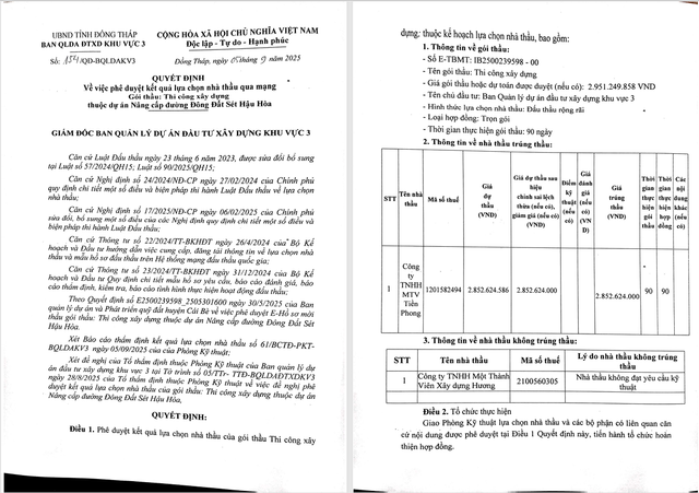 Một phần Quyết định số 154/QĐ-BQLDAKV3. Nguồn MSC 44.png