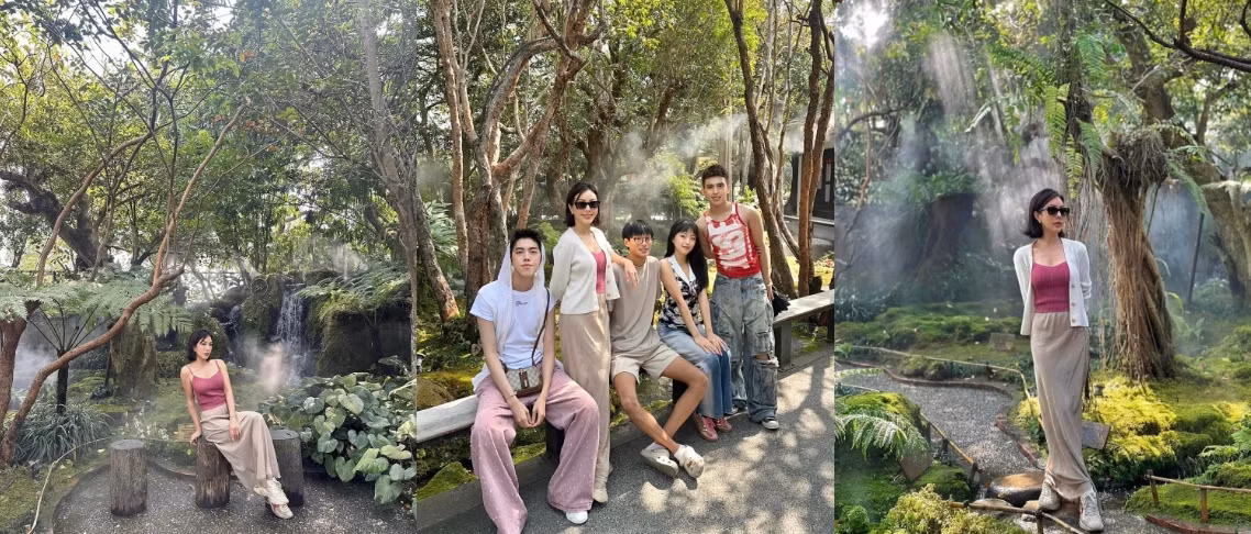 Những chuyến du lịch nghỉ dưỡng, khám phá thiên nhiên cùng các con giúp người đẹp thấy ấm áp, hạnh phúc.