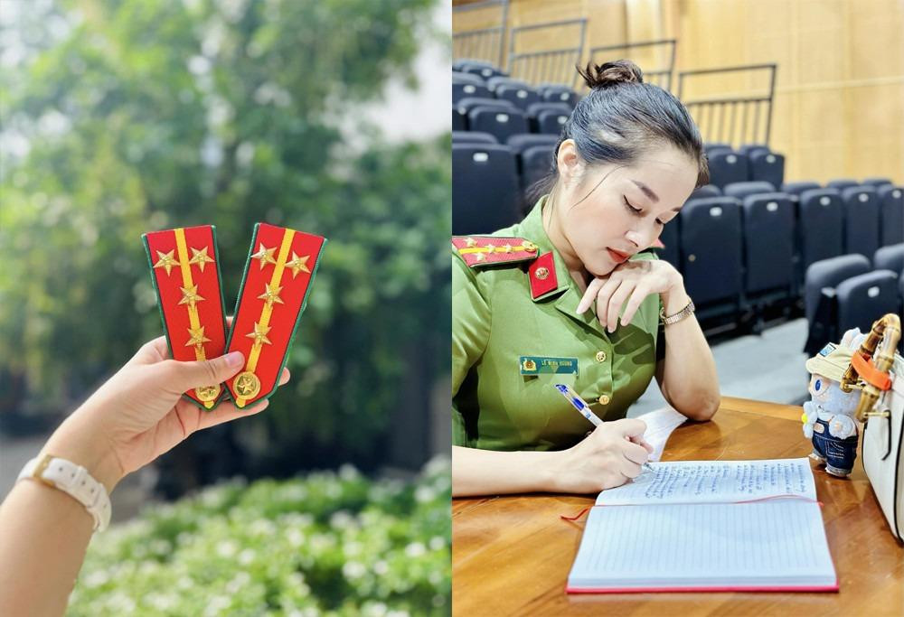 Dien vien Minh Huong duoc thang ham Dai uy cong an o tuoi 39-Hinh-2