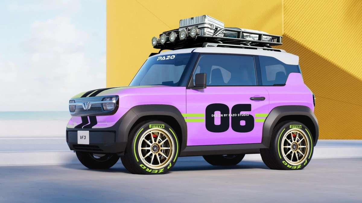 Hàng loạt phiên bản VF 3 "độ" xuất hiện trên các trang mạng xã hội những ngày qua. Các phối màu ngoại thất xanh, hồng, tím thường được lựa chọn làm nền, bổ sung thêm họa tiết trẻ trung.