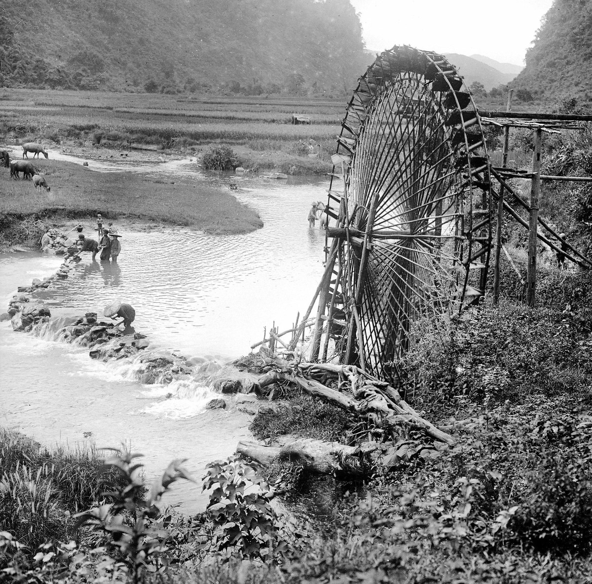 Bánh xe nước (cọn nước) ở Sóc Giang, nay thuộc địa phận huyện Hà Quảng, tỉnh Cao Bằng.