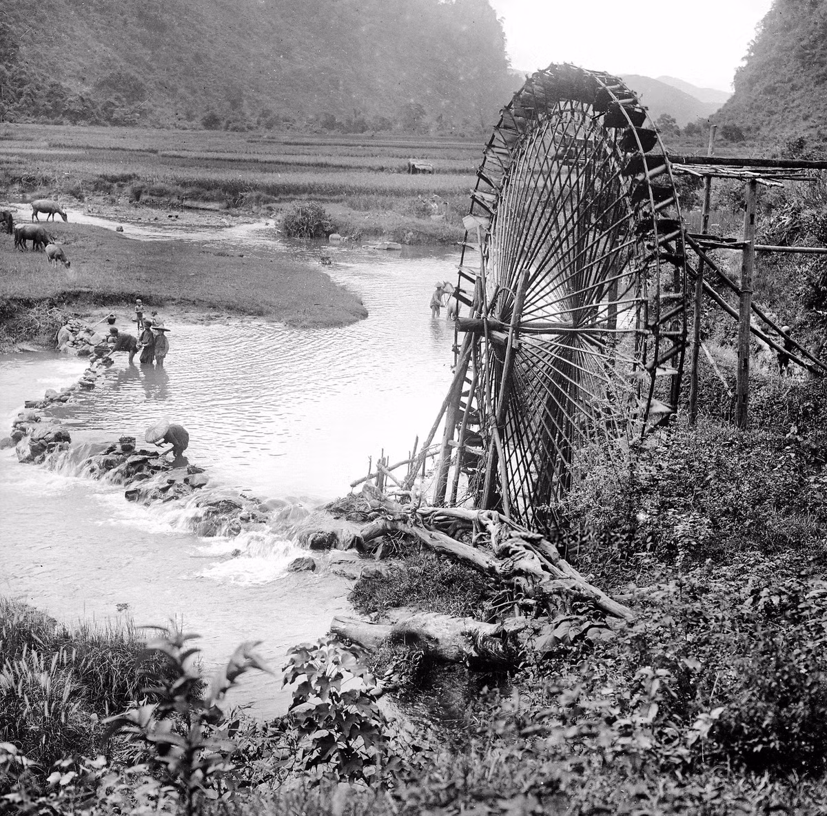 Bánh xe nước (cọn nước) ở Sóc Giang, nay thuộc địa phận huyện Hà Quảng, tỉnh Cao Bằng.