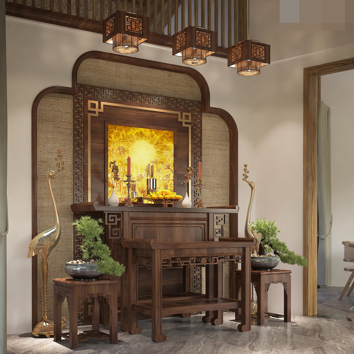 Góc tâm linh cho gia chủ tìm lại sự tĩnh tại trong tâm hồn.