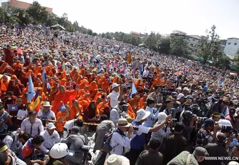 Một cuộc biểu tình ở Campuchia.