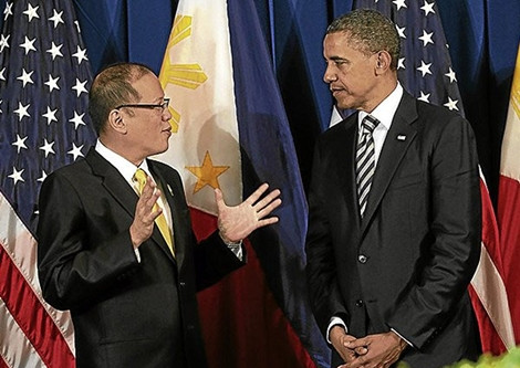 Tổng thống Philippines Benigno Aquino III đàm đạo với Tổng thống Mỹ Barack Obama.
