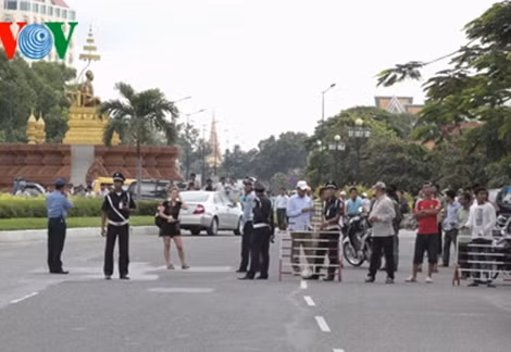 Hiện trường vụ cài bom ở Phnom Penh.