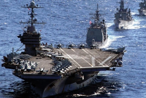 Nhóm tàu sân bay tấn công Mỹ di chuyển về phía Tây Vịnh Arập, chuẩn bị đánh Syria.