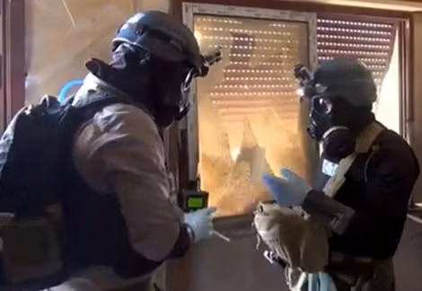 Nhóm thanh tra vũ khí hóa học LHQ ở Syria.