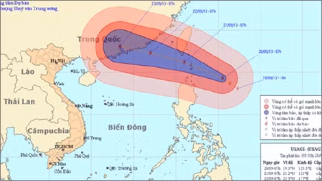 Đường đi của siêu bão Usagi (cơn bão số 9).