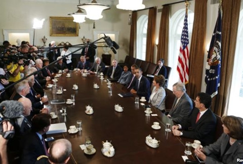 Cuộc họp tại Nhà Trắng ngày 3/9 giữa Tổng thống Obama và các nhà lãnh đạo hàng đầu của Quốc hội Mỹ.