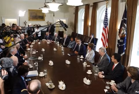 Cuộc họp tại Nhà Trắng ngày 3/9 giữa Tổng thống Obama và các nhà lãnh đạo hàng đầu của Quốc hội Mỹ.