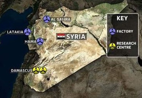 Các cơ sở tác nhân hoá học của Syria rải rác khắp đất nước.