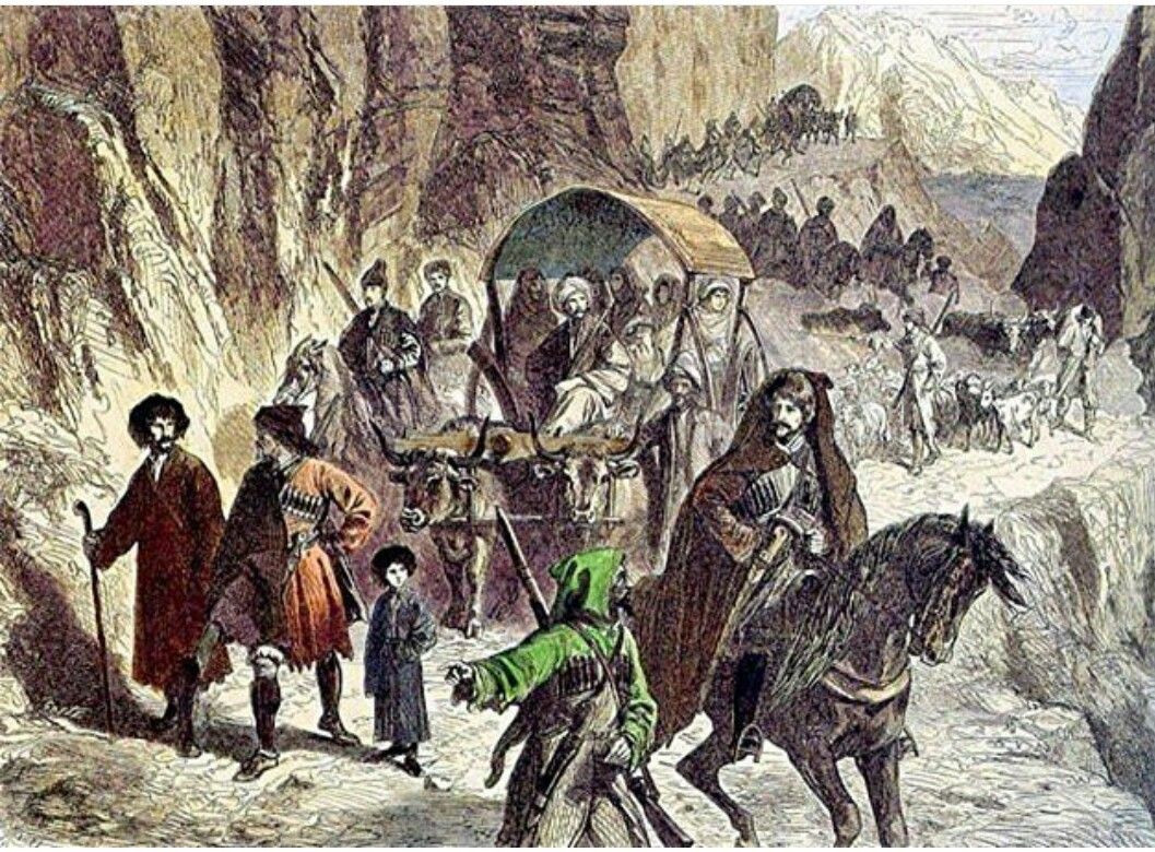 Cảm thấy không thể tồn tại trong điều kiện như vậy, các tộc người Kavkaz cố gắng quay lại Nga, nhưng bị Sa hoàng Alexander từ chối do lo sợ âm mưu châm ngòi chiến tranh của người Anh và Ottoman.