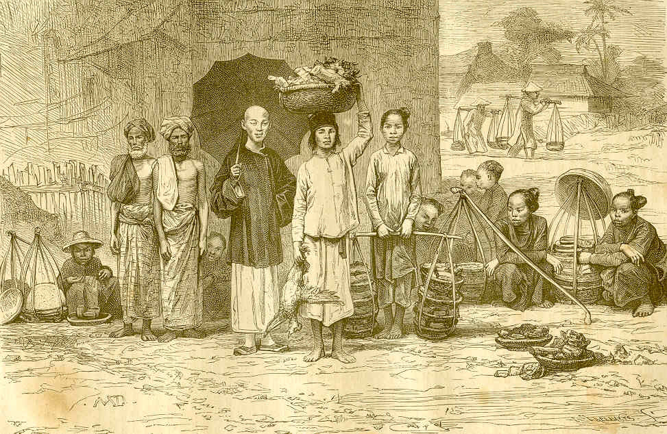 Cảnh chợ búa ở Sài Gòn.