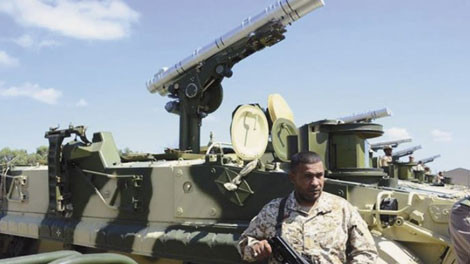 Các xe phóng tổ hợp Khrizantema-S mà Libya mới nhận được.