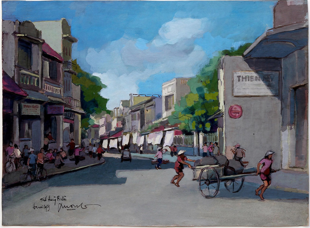 Phố Hàng Buồm trong tranh của Họa sĩ Lê Văn Xương (1917-1988).