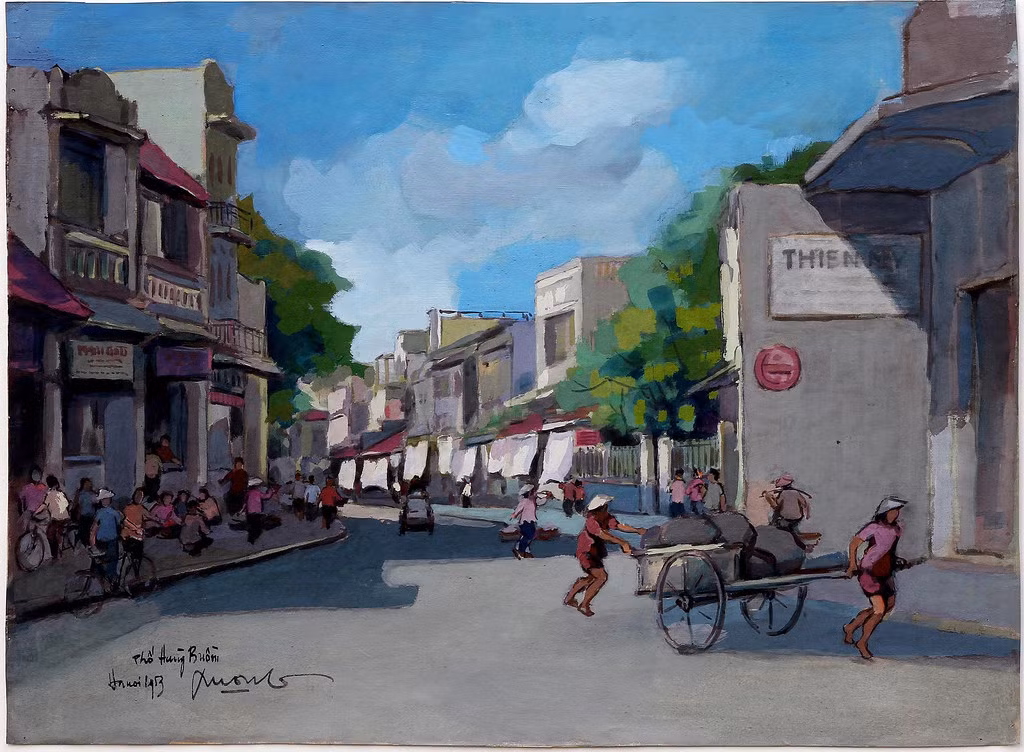 Phố Hàng Buồm trong tranh của Họa sĩ Lê Văn Xương (1917-1988).