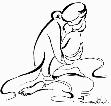 "Cuộc tình một đêm" của Trần Thừa đã để lại hậu quả cho cô thôn nữ là một đứa con rơi tên Trần Bà Liệt - Tranh minh họa.