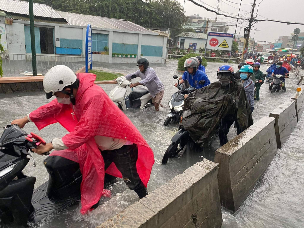 Mưa lớn, nhiều tuyến đường ở TP.HCM ngập sâu 'chưa từng có' - Hình 2 Mua lon, nhieu tuyen duong o TP.HCM ngap sau 'chua tung co'-Hinh-2