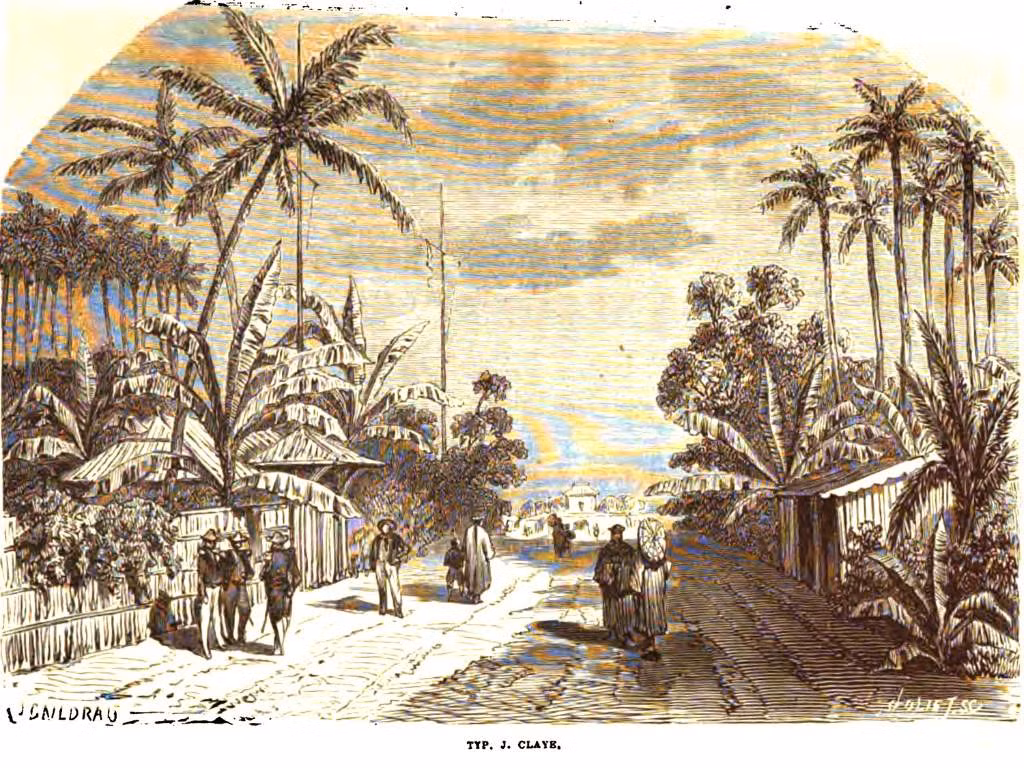 Trong bộ sưu tập "Sài Gòn từ thành thị phong kiến đến thành phố kiểu phương Tây" đang được trưng bày tại Trung tâm Lưu trữ Quốc gia II (đường Lê Duẩn, quận 1, TP.HCM), nhiều ảnh tư liệu quý phản ánh quá trình chuyển mình của Sài Gòn - Gia Định trong thế kỷ 19. Hình ảnh trên là tranh vẽ một khu phố khoảng đầu thế kỷ 19, thời điểm thực dân Pháp chưa tấn công thành phố. 