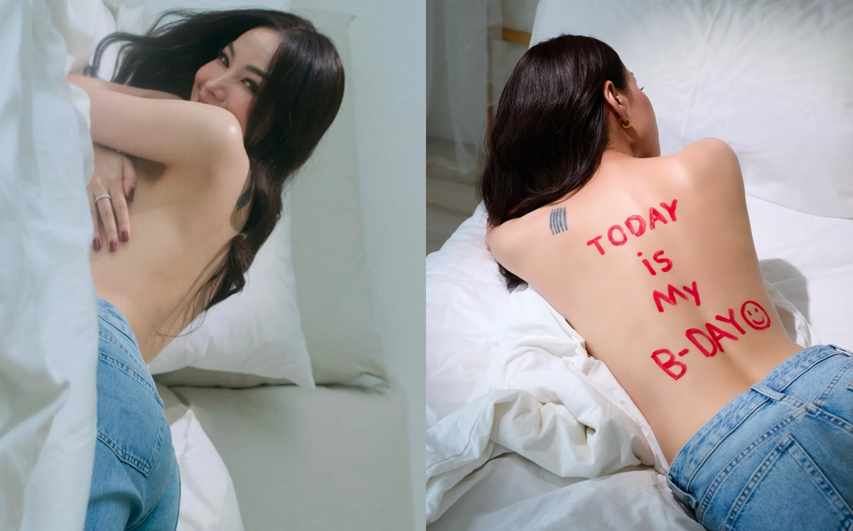 Nu nguoi mau gay tranh cai vi coi ao chup anh sinh nhat