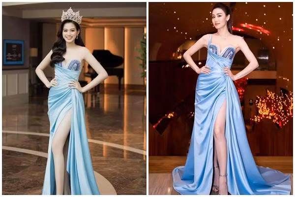 Trong màn đụng hàng này, Hoa hậu Việt Nam 2020 Đỗ Thị Hà được đánh giá nhỉnh hơn đàn chị Ngân Khánh chút xíu nhờ cách chọn nội y khéo léo và váy áo phẳng phiu.