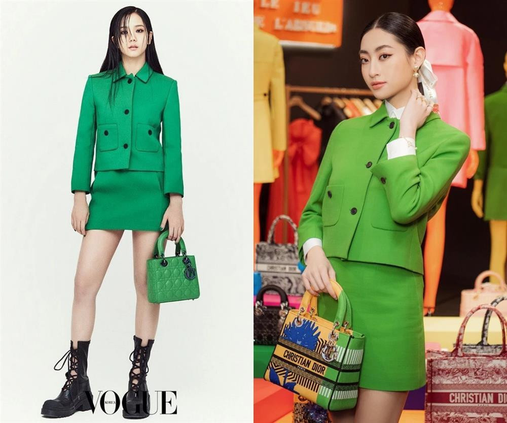 ương Thùy Linh khí chất ngời ngời đụng ngay Jisoo set đồ xanh của Dior.