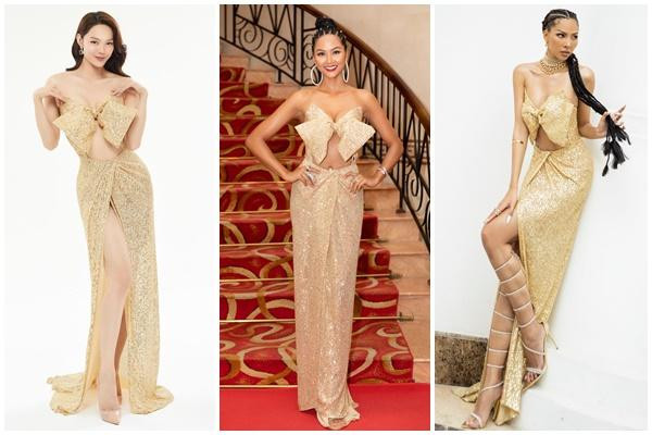 ##b###Minh Hằng - H'Hen Niê - Minh Triệu cùng diện một thiết kế nhưng mỗi người một style.