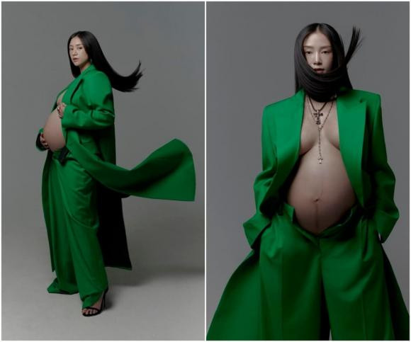 Salim khoe bung bau thang cuoi voi trang phuc xuyen thau-Hinh-4