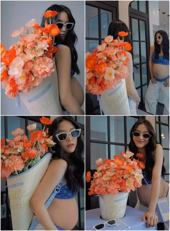 Salim khoe bụng bầu tháng cuối với trang phục xuyên thấu - Hình 7 Salim khoe bung bau thang cuoi voi trang phuc xuyen thau-Hinh-7