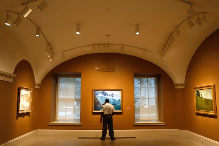 Những người hâm mộ bị tước đi cơ hội được chiêm ngưỡng những kiệt tác trong Bảo tàng Nghệ thuật Mỹ ở thủ đô Washington.