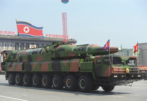 Tên lửa tầm xa của Triều Tiên trong lễ duyệt binh.