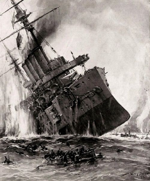 Nước tràn vào phòng động cơ khiến con tàu không thể tiếp tục di chuyển. Thuyền trưởng John Edmund Drummond tưởng rằng tàu của ông trúng phải thủy lôi nên yêu cầu hai tàu còn lại tiến gần tới để trợ giúp.