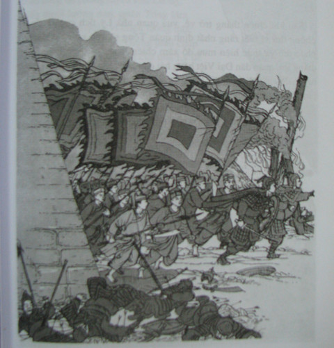 Quân nhà Lý tấn công sang đất Tống. Ảnh chụp từ sách "Kể chuyện lịch sử Việt Nam bằng tranh".