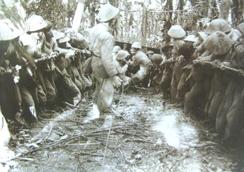 Quân ta kéo pháo vào trận địa. Ảnh: Vnmilitaryhistory.net.