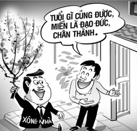 Đạo đức và chân thành là tiêu chí quan trọng để chọn người xông nhà. Ảnh: Xaluan.com.