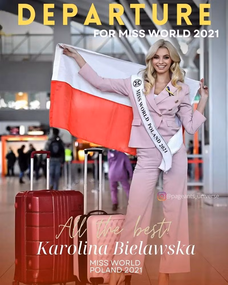 Người đẹp đến từ Ba Lan - Karolina Bielawska. Được biết, chung kết Hoa hậu Thế giới 2021 diễn ra vào tối 16/3/2022 (giờ địa phương, tức sáng 17/3 theo giờ Việt Nam).