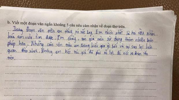 Hoc sinh neu cam nghi ve doan tho khien tac gia cung phai khoc thet