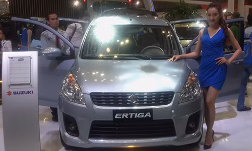 Ertiga - dòng xe chủ đạo của gian hàng Suzuki. Đây cũng là mẫu xe hoàn toàn mới của hãng.